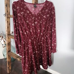 Floral Burgundy Dress